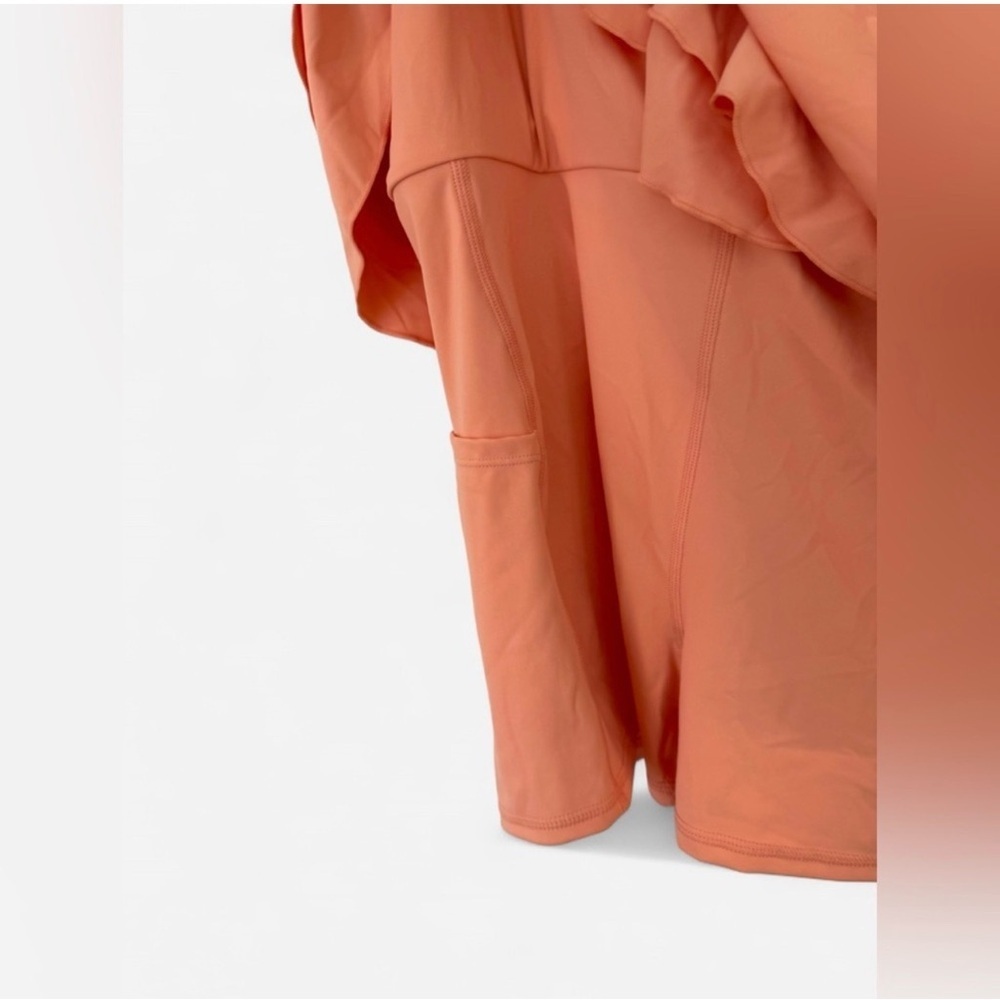 Coral Ruffle Active Dress with Built-In Shorts – Size XL - Picture 3 of 5